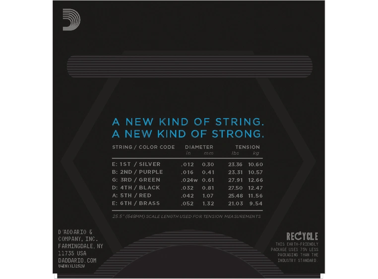D'addario NYXL1252W El.Gitar Strenger (012-052) 